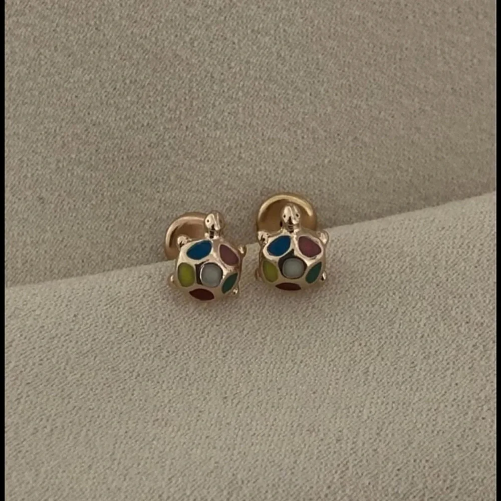 18k Gold Filled Turtle 🐢 Girls Stud Earrings